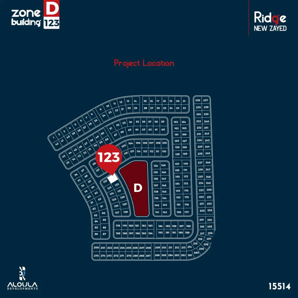 وحدة سكنية في بلوك D123 بمشروع ريدج نيو زايد
