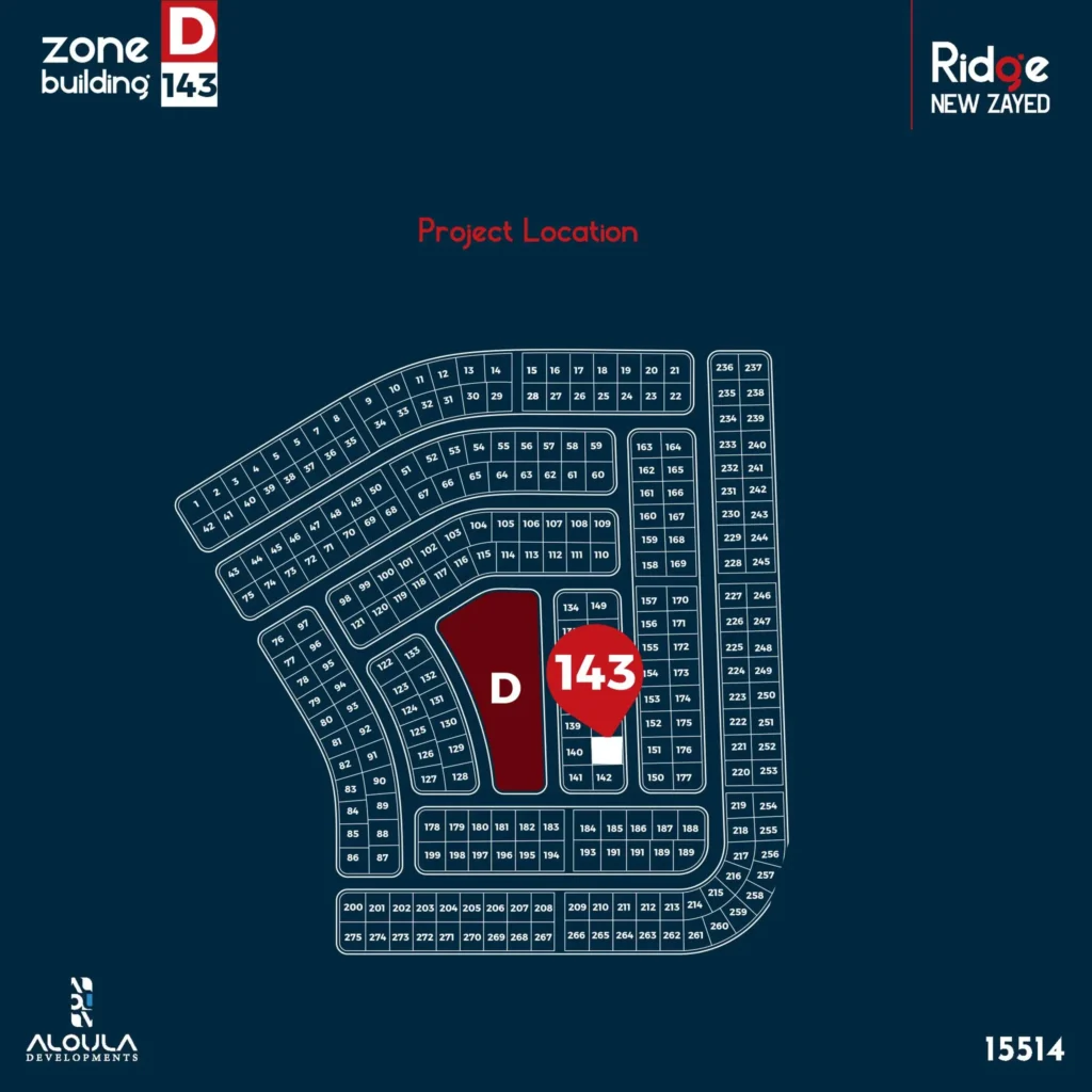 وحدة سكنية في بلوك D143 بمشروع ريدج نيو زايد